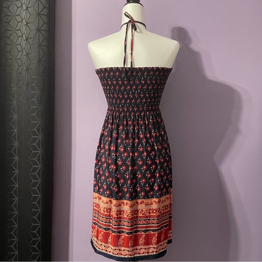 Lily Morgan Smocked Flower Print Flowy Midi Dress. size S - Picture 2 of 7